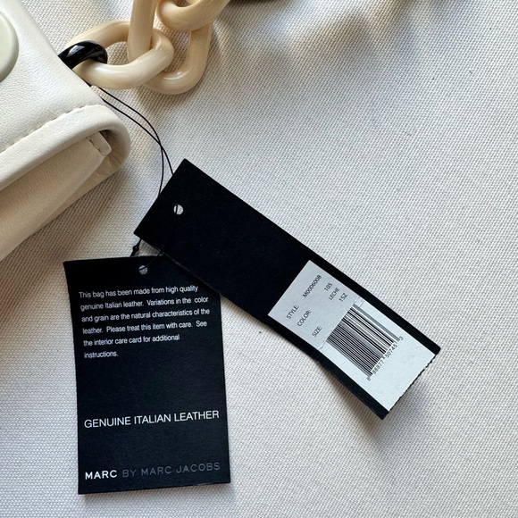 Marc Jacobs Rebel Grommet Shoulder Bag Chain Strap Cream Y2K Street Style - Picture 7 of 7